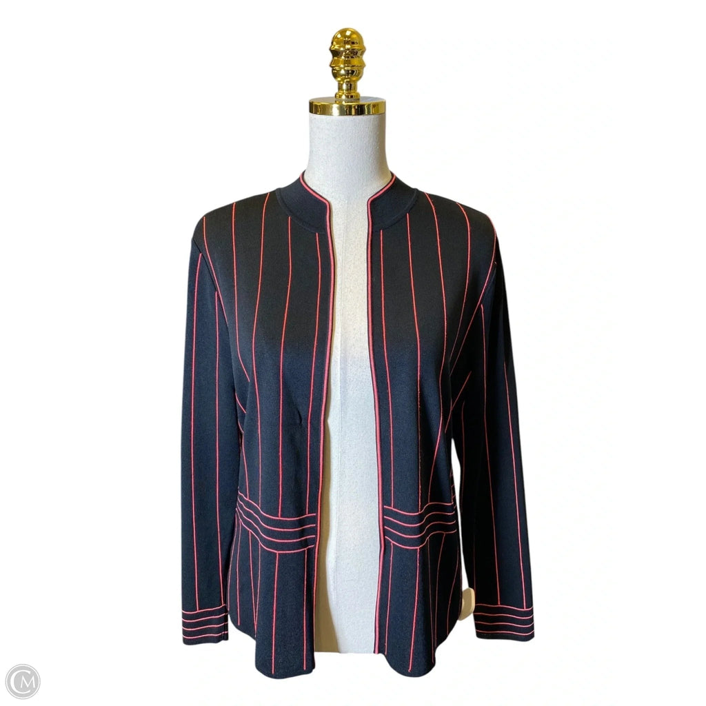 Cardigan By Ming Wang In Black & Pink, Size: S