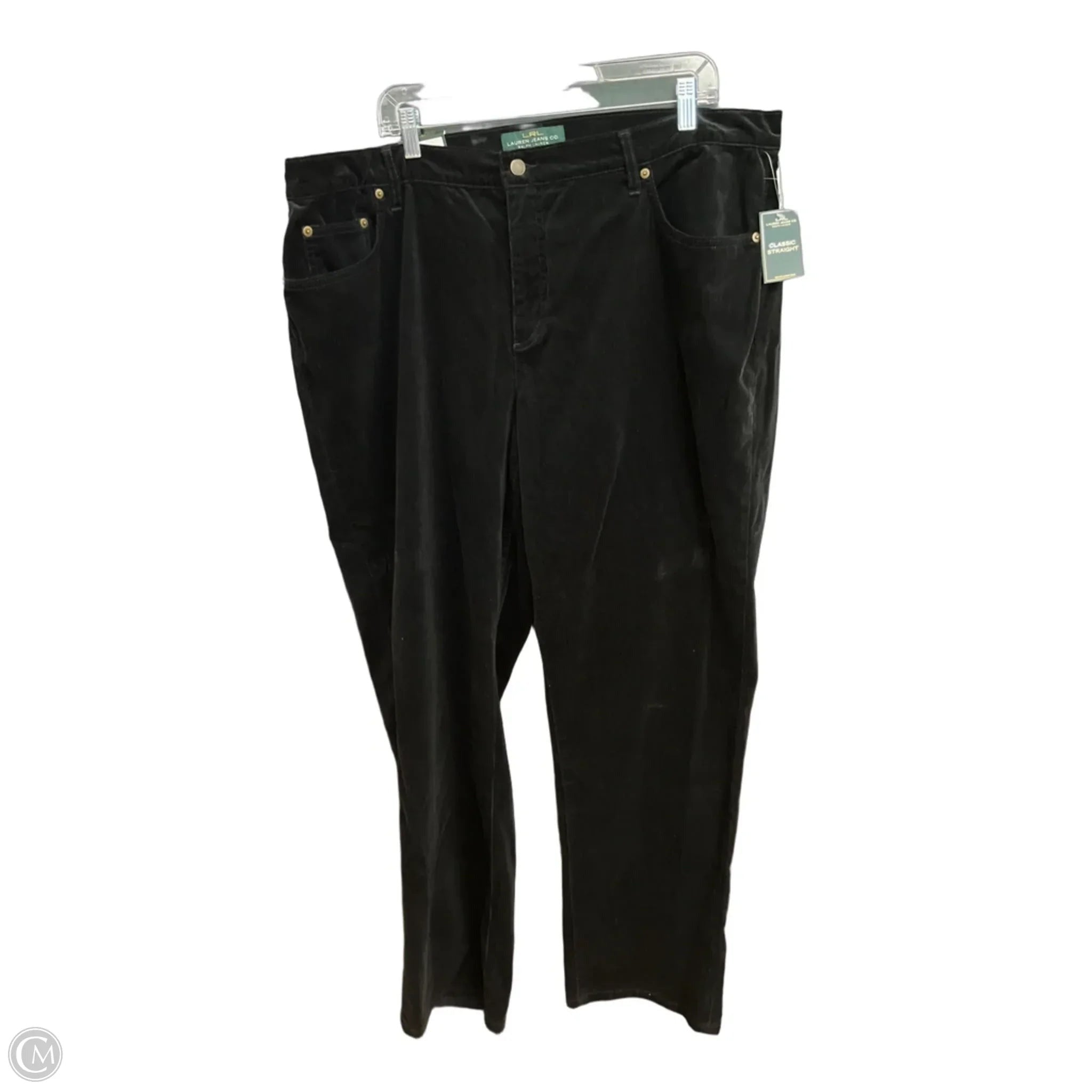 Pants Corduroy By Lauren By Ralph Lauren In Black, Size: 22