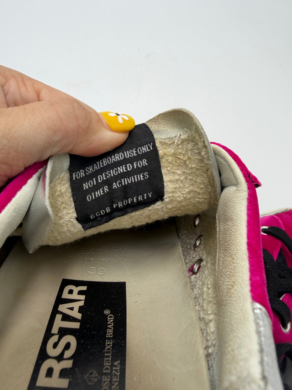 Golden Goose Superstar Trainers Luxury Shoes In Pink Velvet, Size: 9 (39)