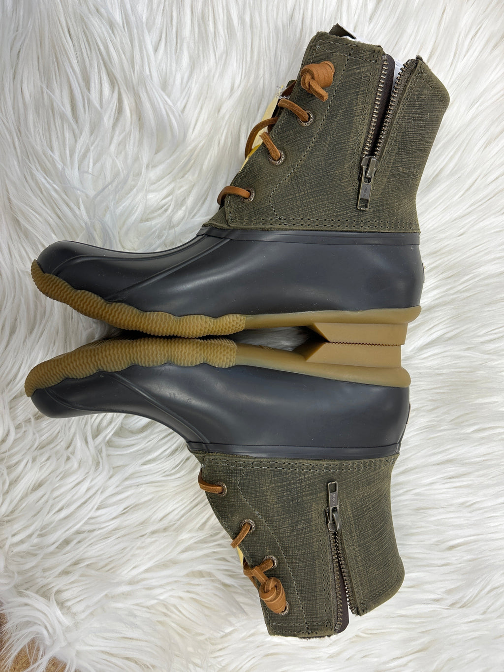 Boots Rain By Sperry In Green, Size:7