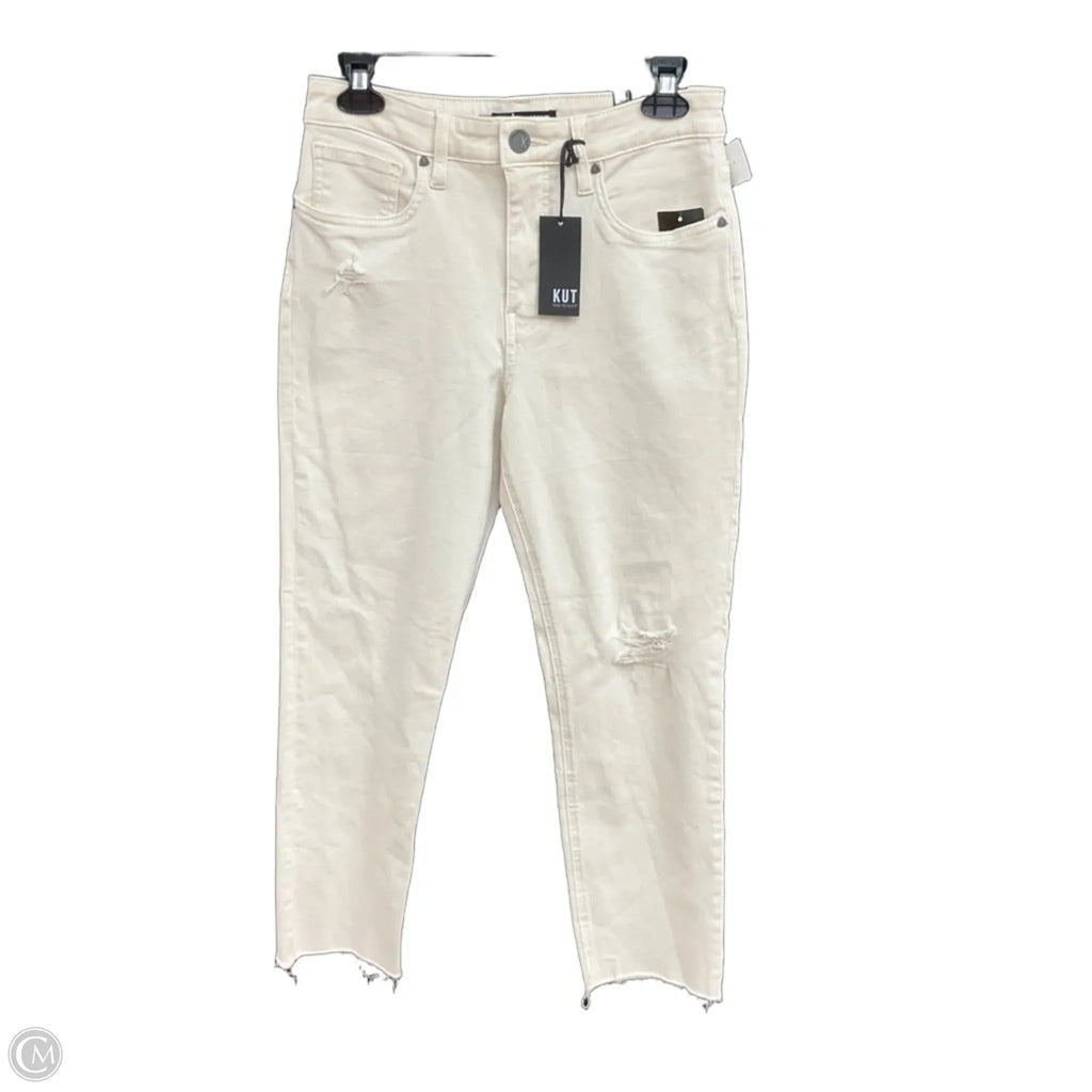 Jeans Straight By Kut In White, Size: 2