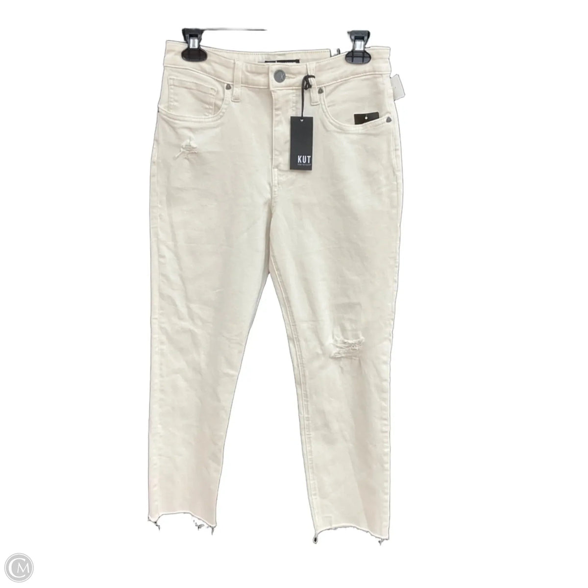 Jeans Straight By Kut In White, Size: 2