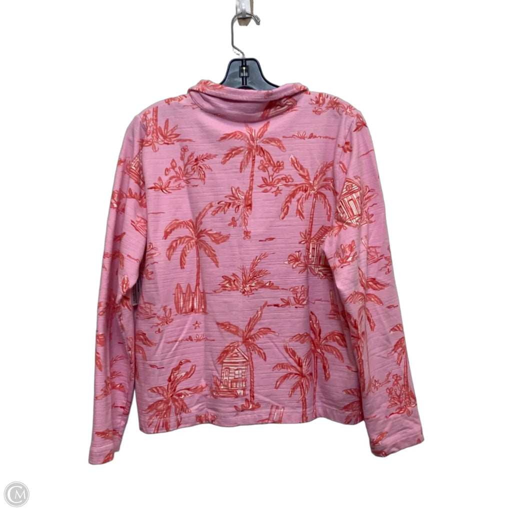 Top Long Sleeve By Talbots In Pink & Red, Size: L
