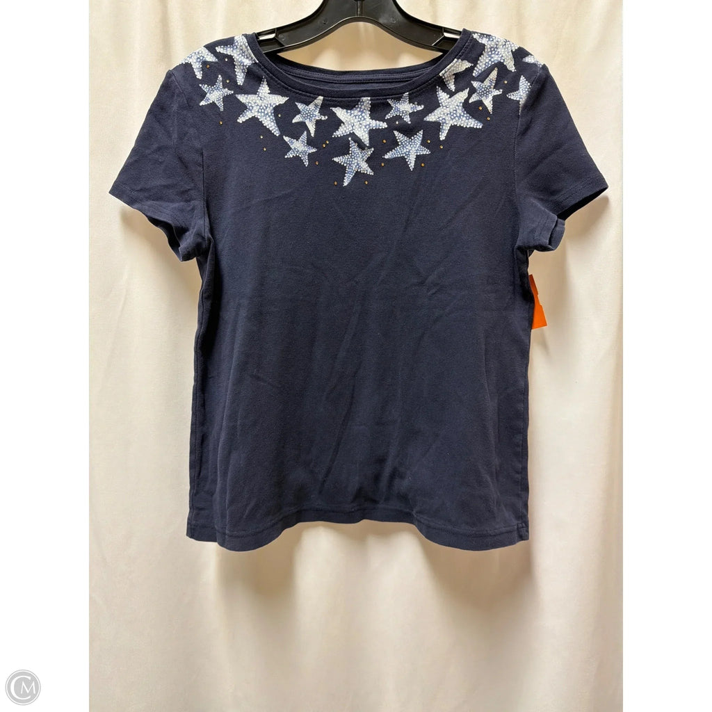 Top Short Sleeve By Croft And Barrow In Navy, Size: S