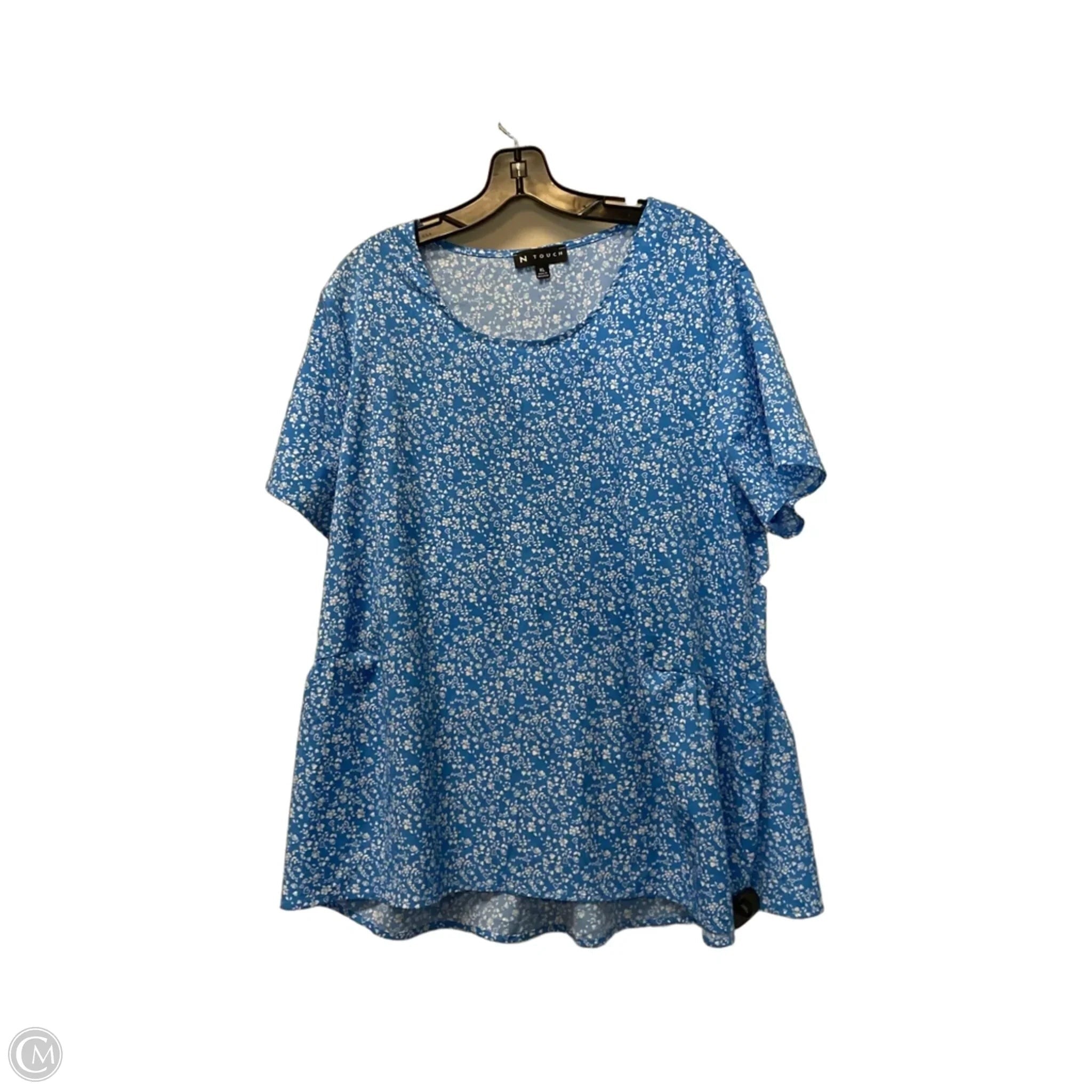 Top Short Sleeve By N Touch In Blue, Size: Xl