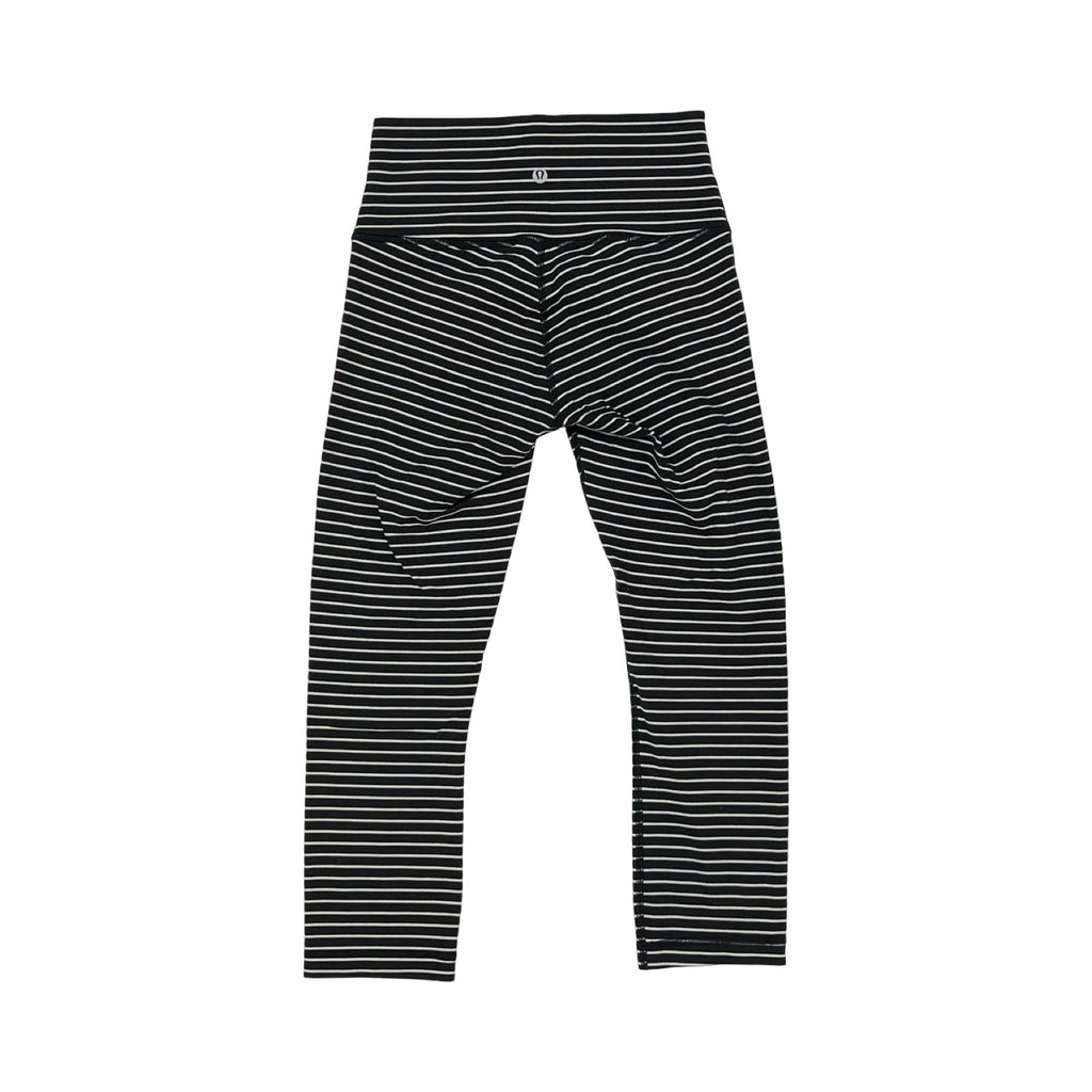 Athletic Leggings Capris By Lululemon In Black & Cream, Size:S