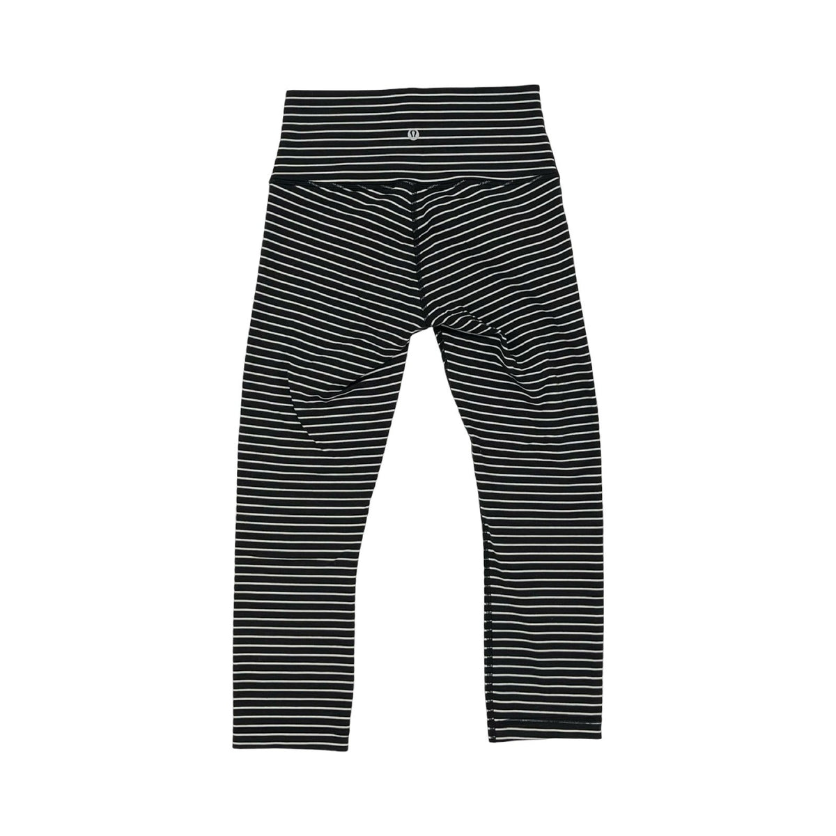Athletic Leggings Capris By Lululemon In Black & Cream, Size:S