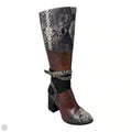 Exguisitie Boots Knee Heels By Spring Step In Snakeskin Print, Size: 37