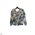 Top 3/4 Sleeve By Cupio In Blue & Cream, Size: S