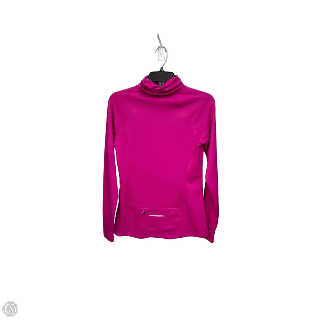 Athletic Top Long Sleeve Collar By Under Armour In Pink, Size: M