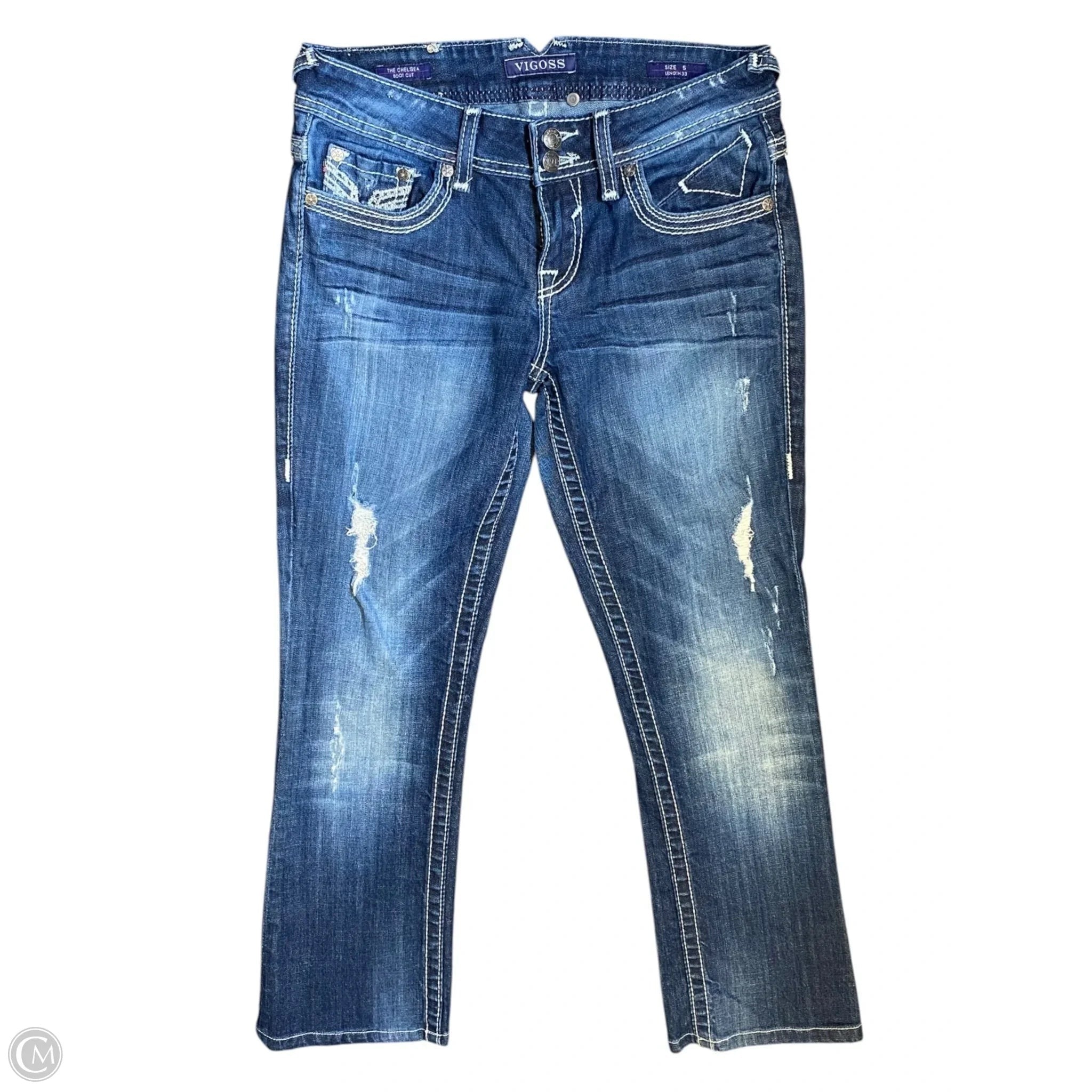 Jeans Skinny By Vigoss In Blue Denim, Size: 6