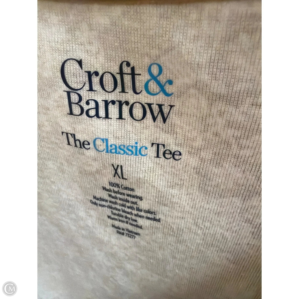 Top Long Sleeve By Croft And Barrow In Brown & White, Size: Xl