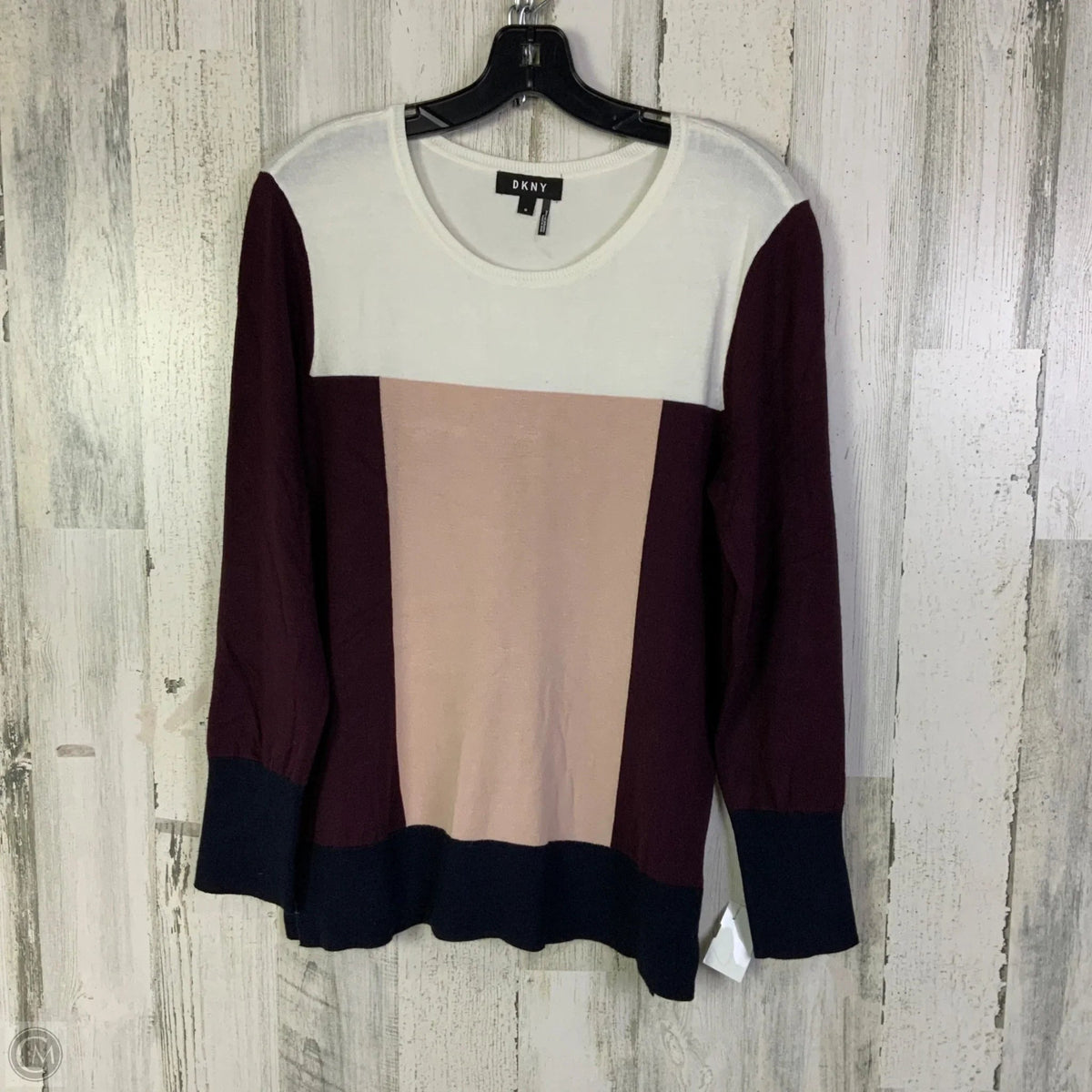 Top Long Sleeve By Dkny In Maroon, Size: M