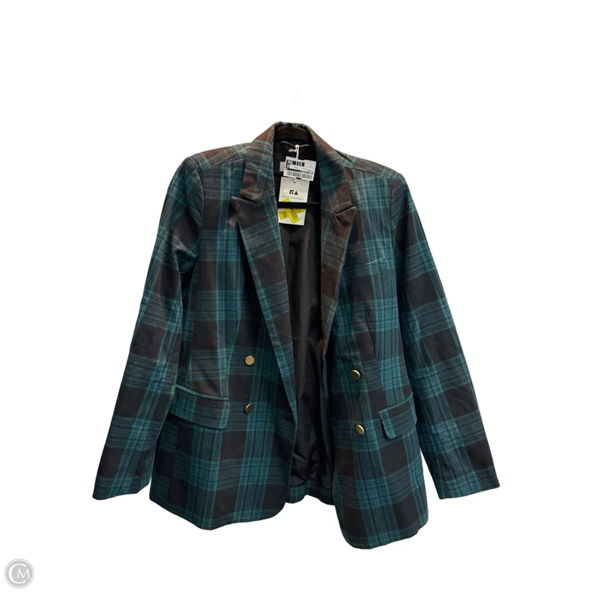 Blazer By Free Assembly In Plaid Pattern, Size: M