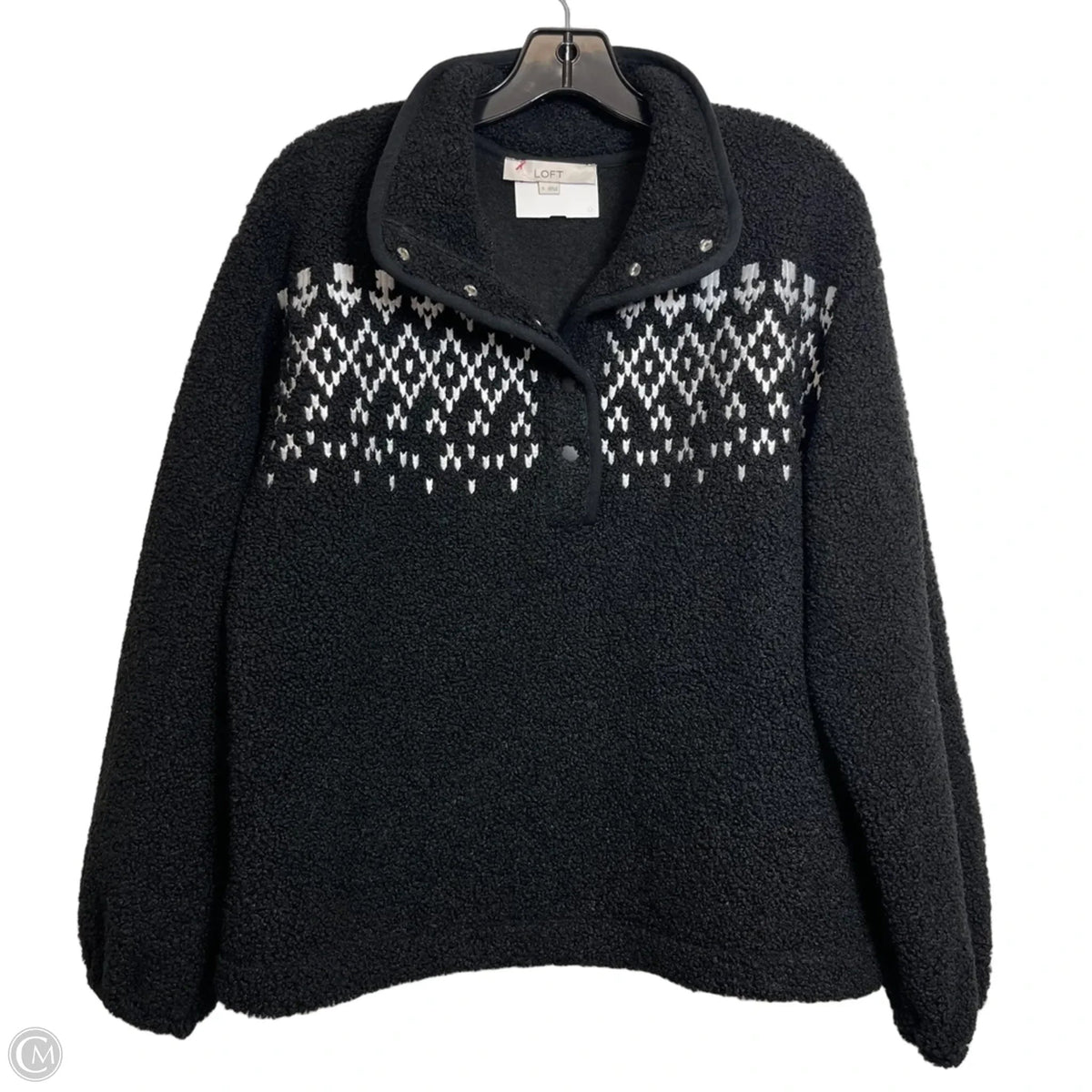 Top Long Sleeve By Loft In Black, Size: S
