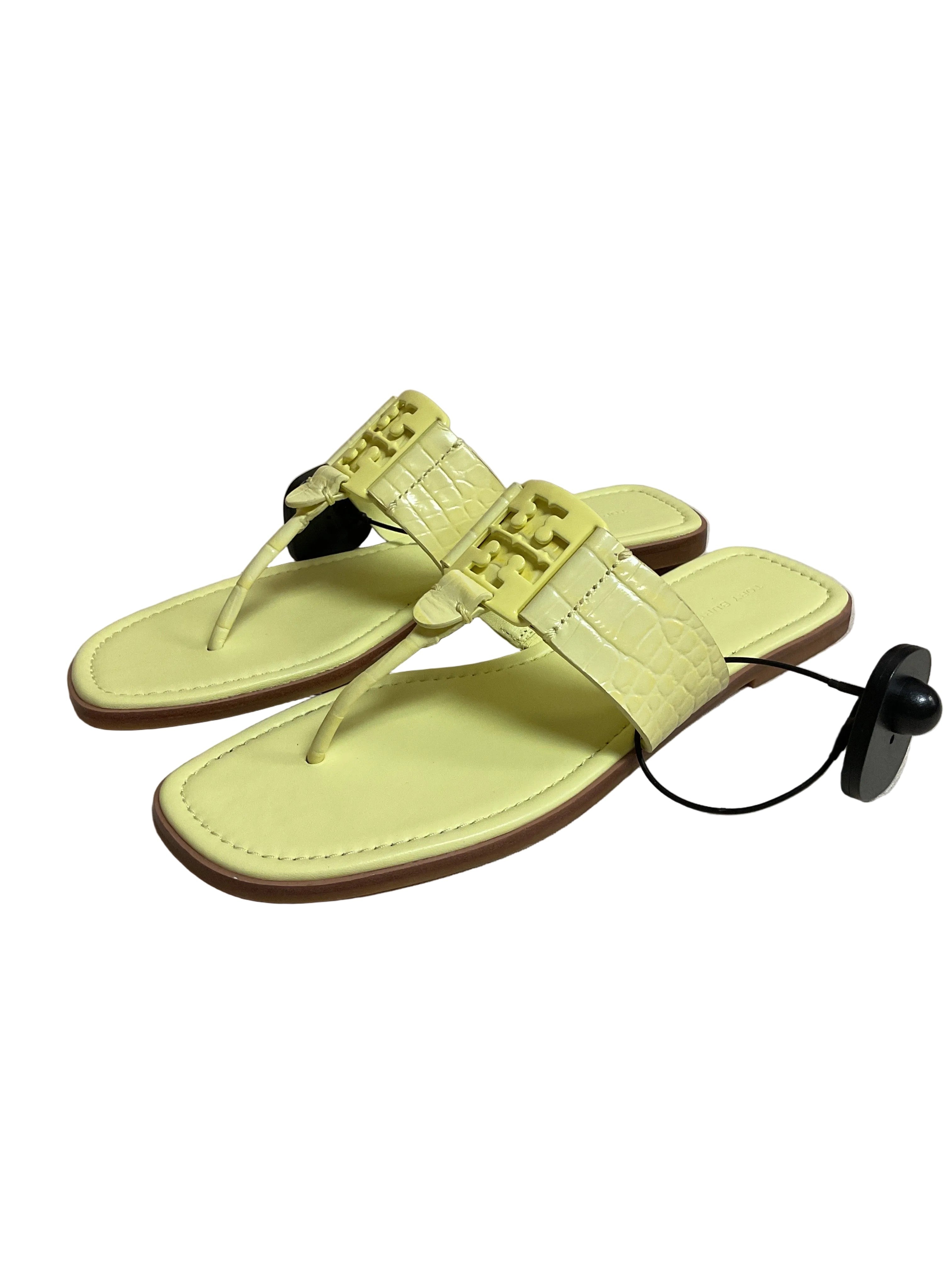 Sandals Designer By Tory Burch In Yellow, Size:8