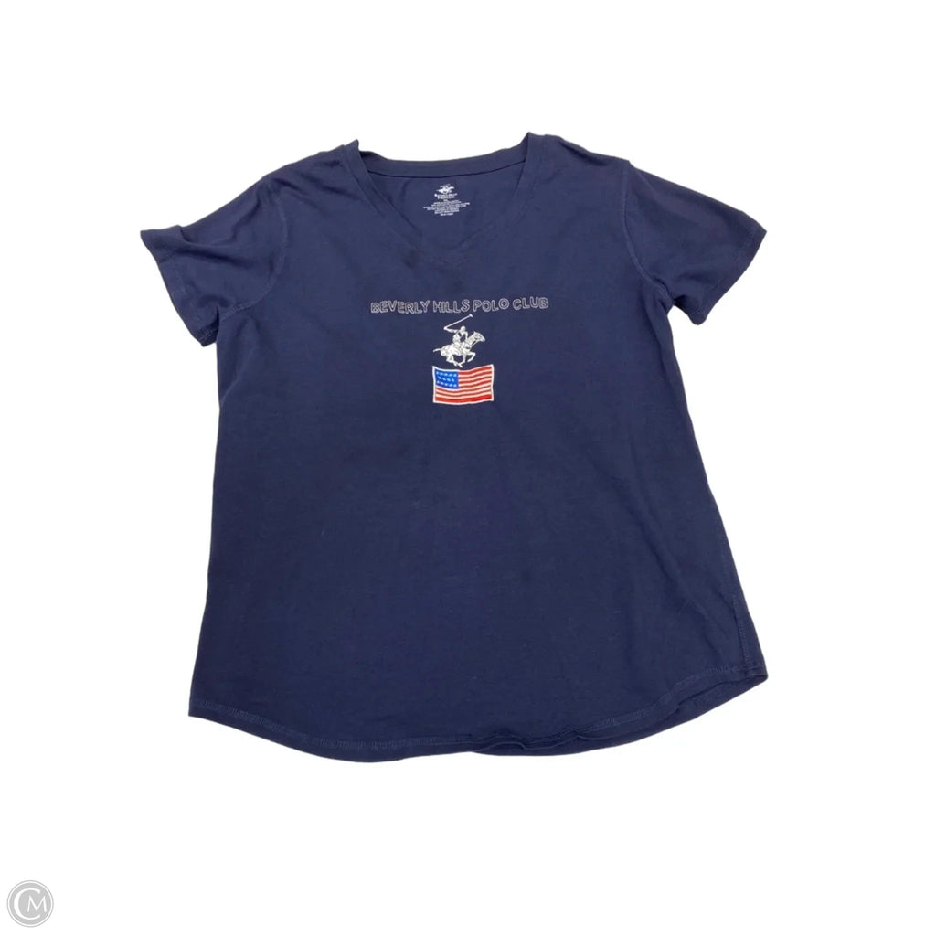 Top Short Sleeve By Beverly Hills Polo Club In Navy, Size: Xl