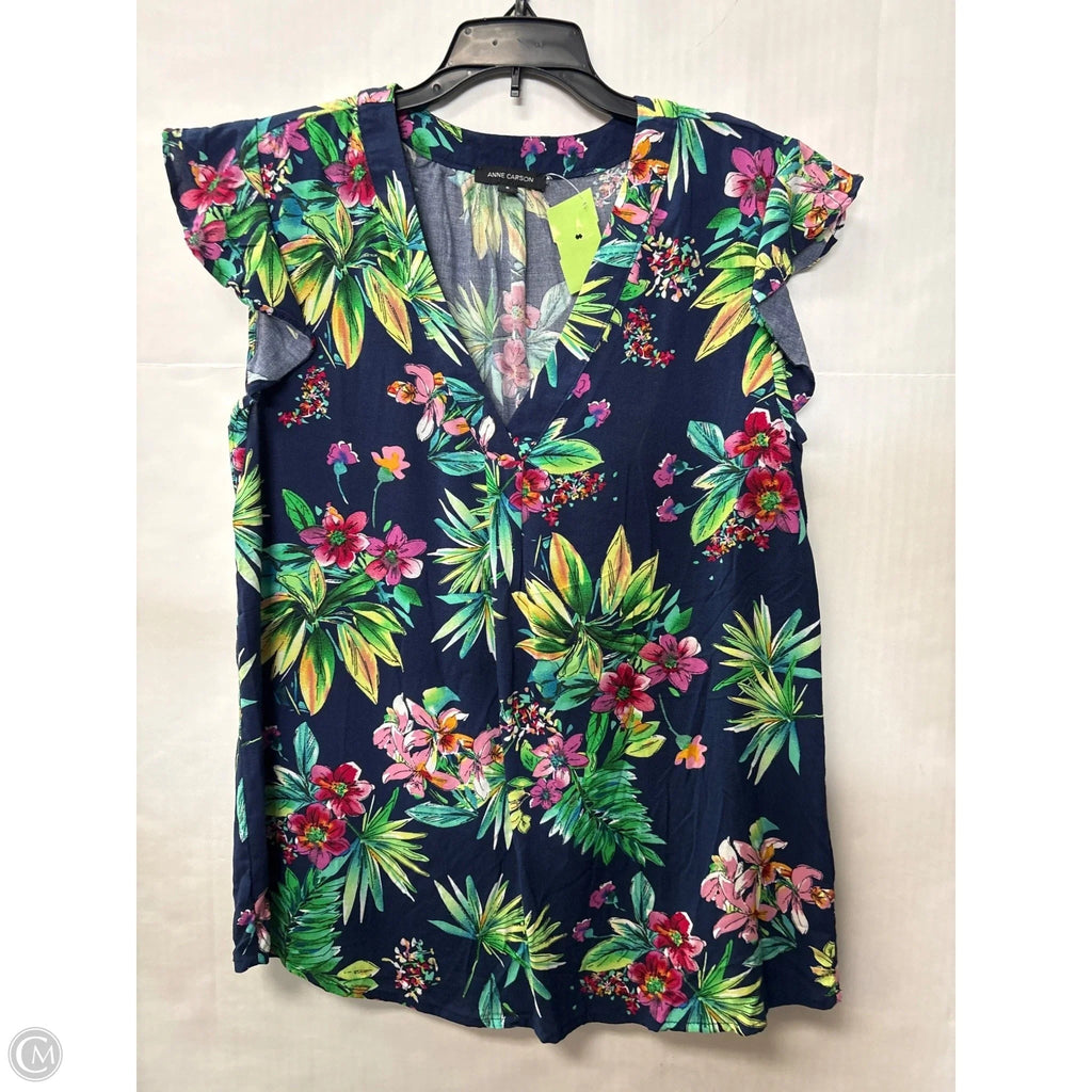 Top Short Sleeve By Anne Carson In Blue, Size: S