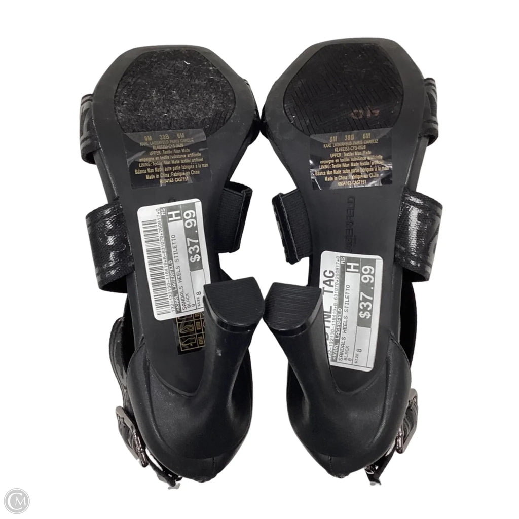 Sandals Heels Stiletto By Karl Lagerfeld In Black, Size: 8