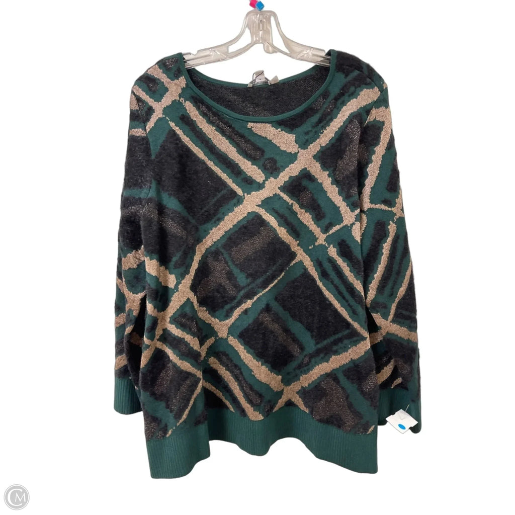 Sweater By Chicos In Green, Size: 1x