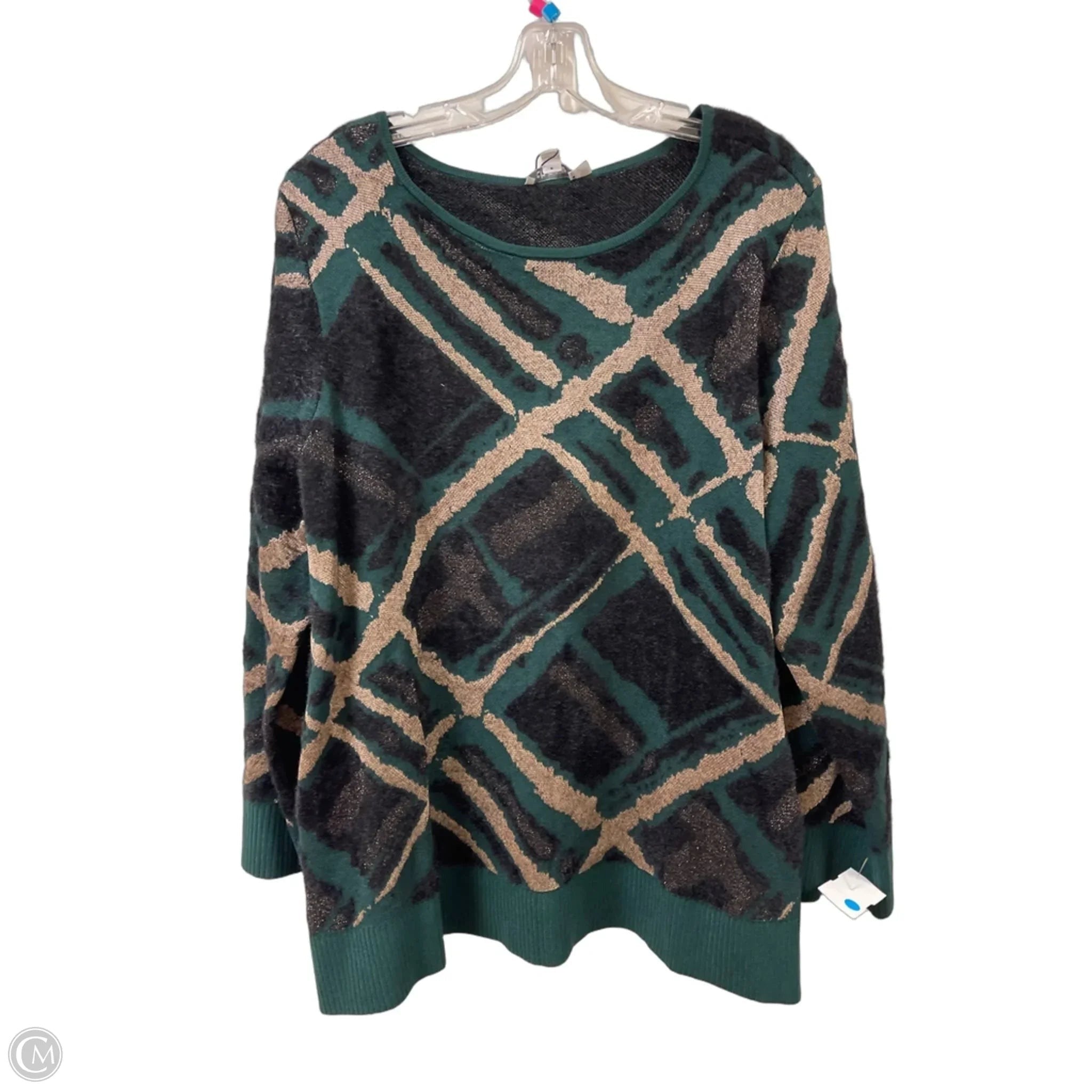 Sweater By Chicos In Green, Size: 1x