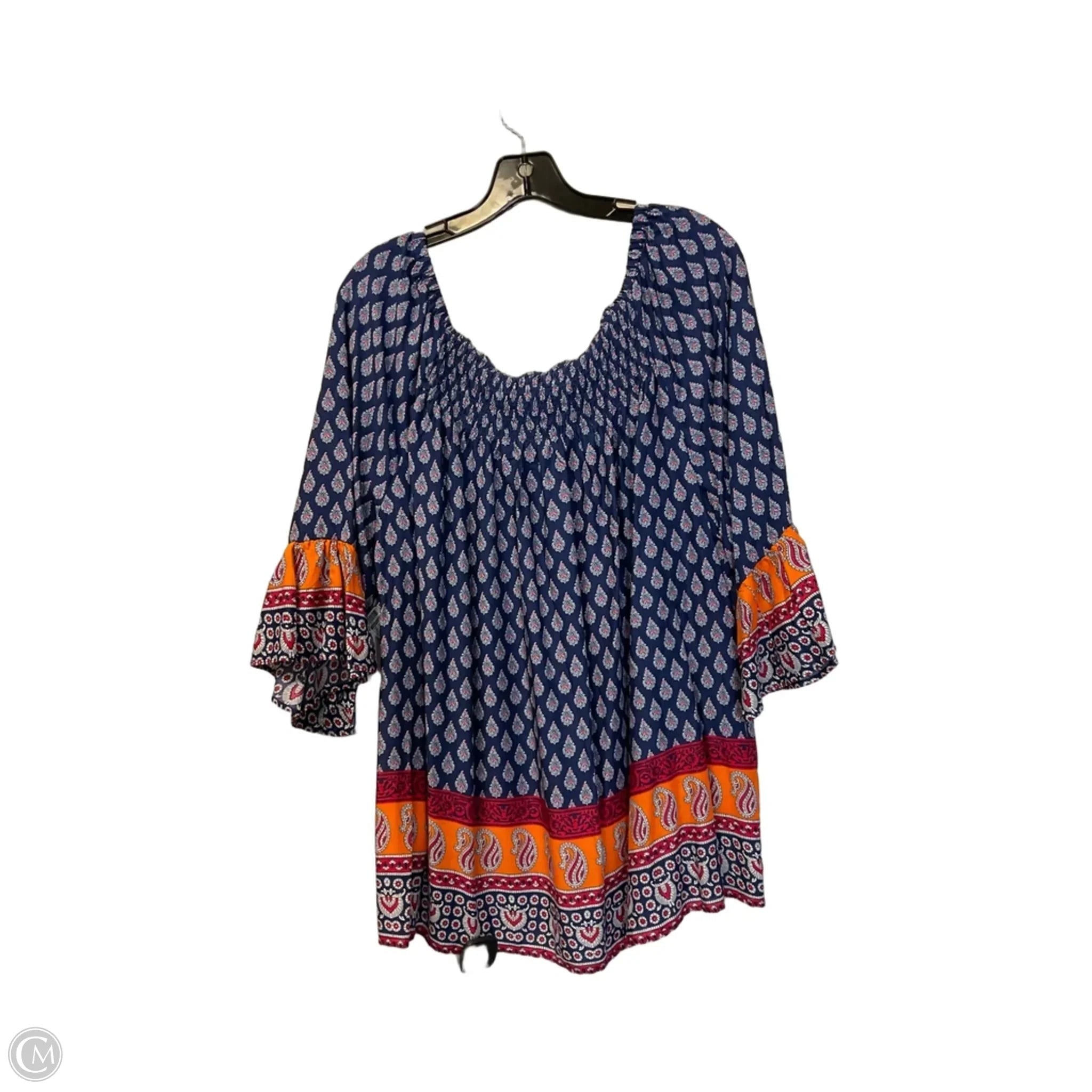Top 3/4 Sleeve By Beachlunchlounge In Navy, Size: 1x