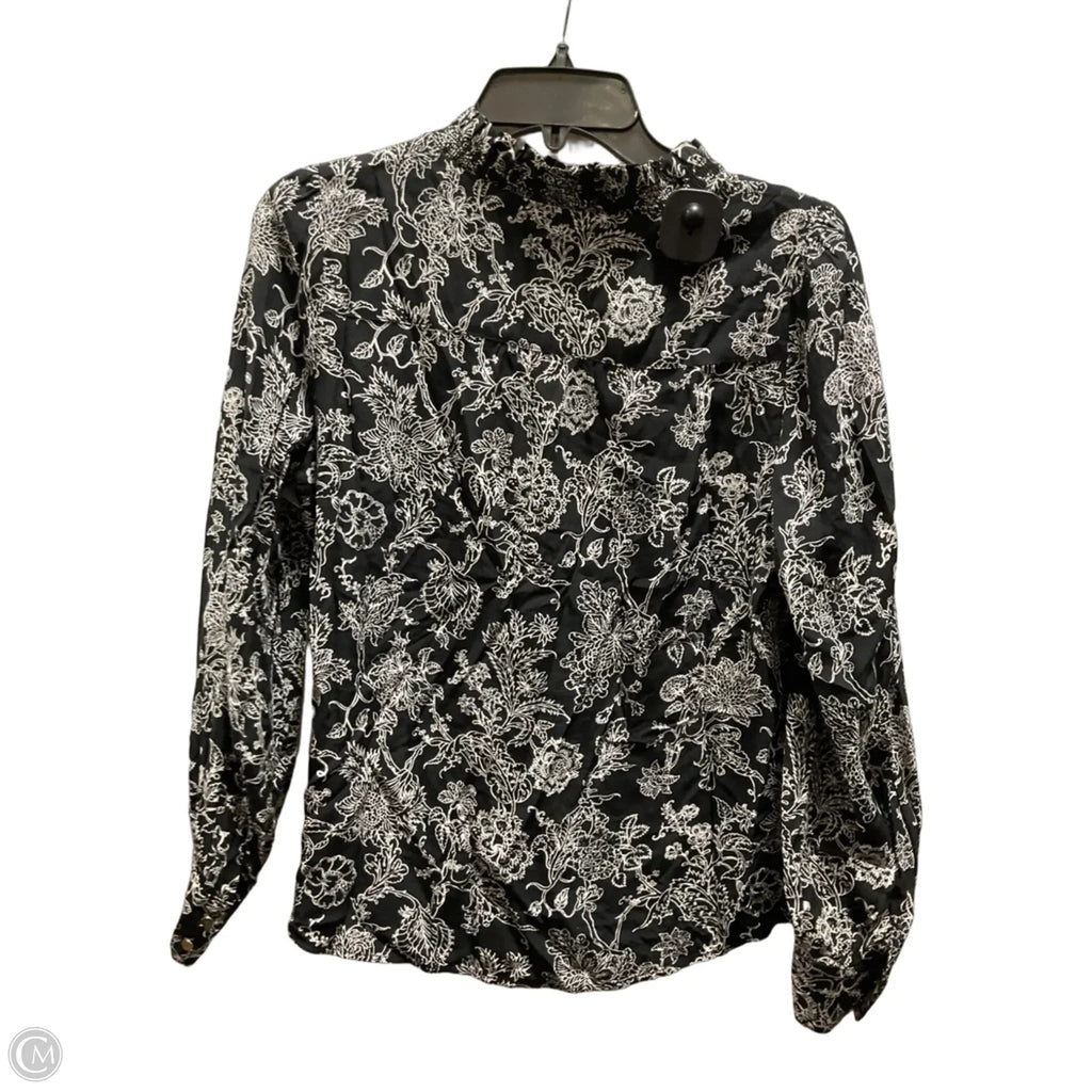 Top Long Sleeve By Talbots In Black & White, Size: S