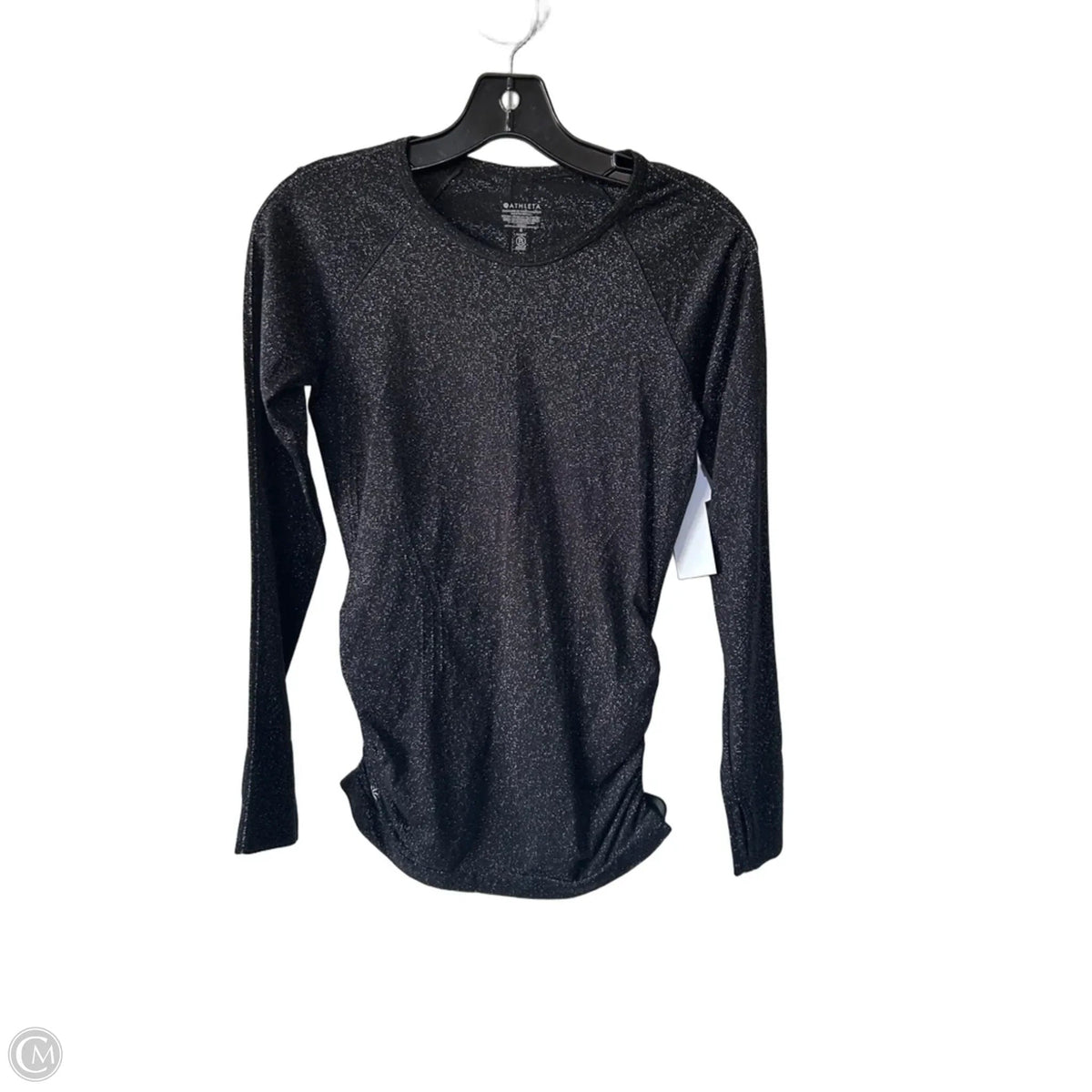Athletic Top Long Sleeve Crewneck By Athleta In Black & Silver, Size: S