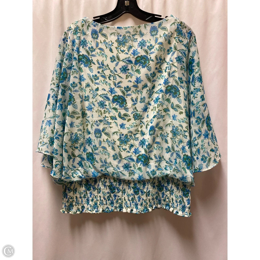 Top Short Sleeve By Cynthia Steffe In Blue & Green, Size: L