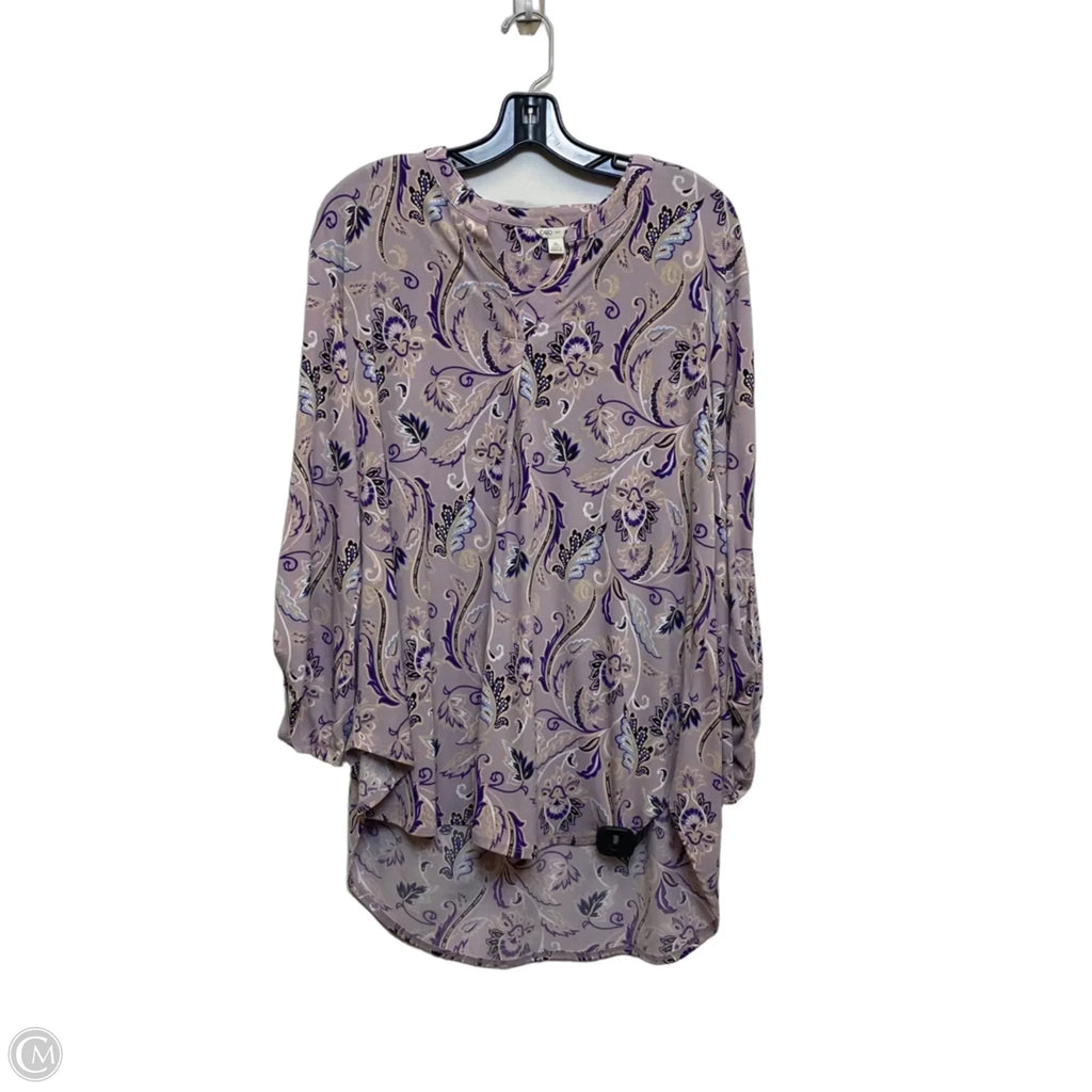 Top Long Sleeve By Cato In Purple, Size: Xl