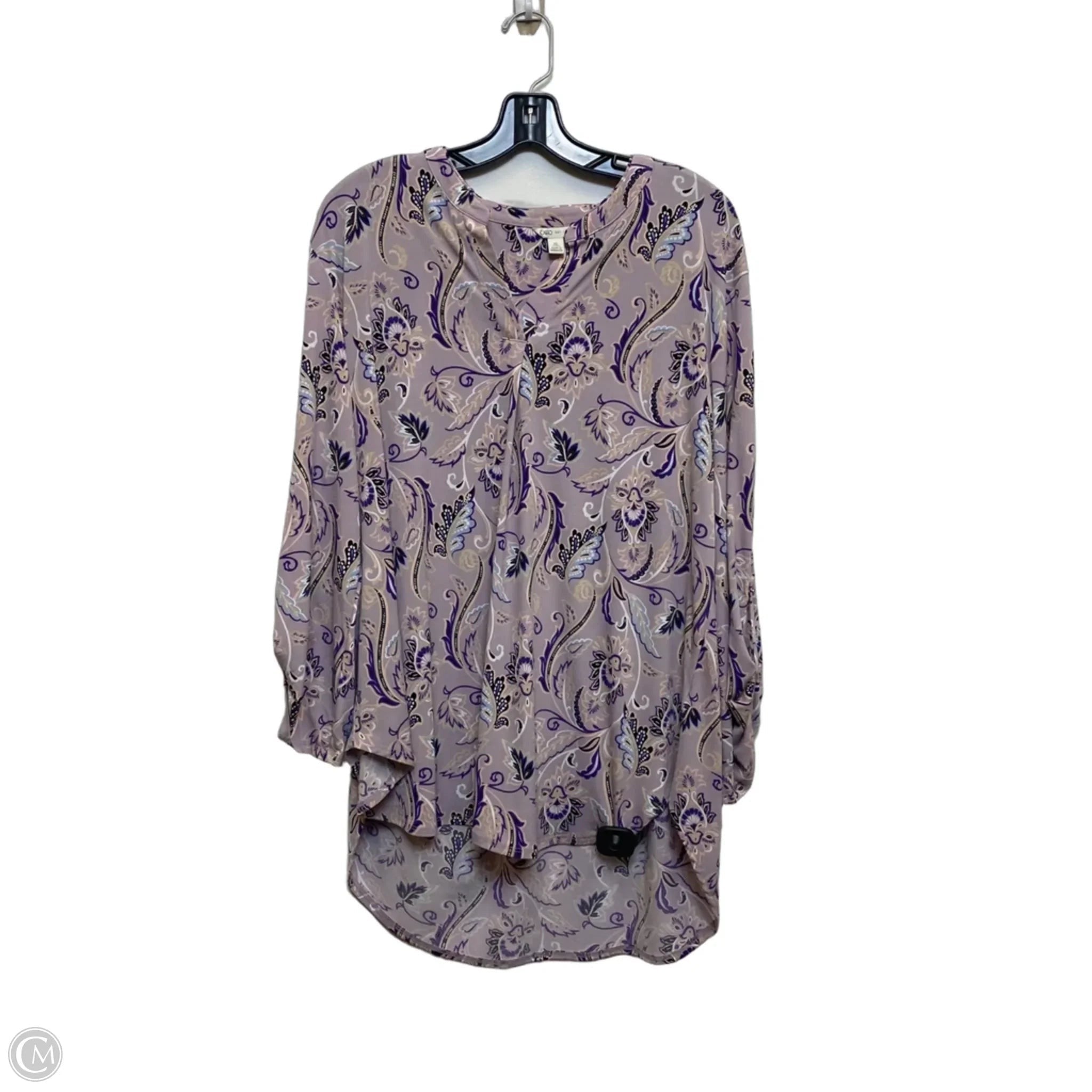 Top Long Sleeve By Cato In Purple, Size: Xl