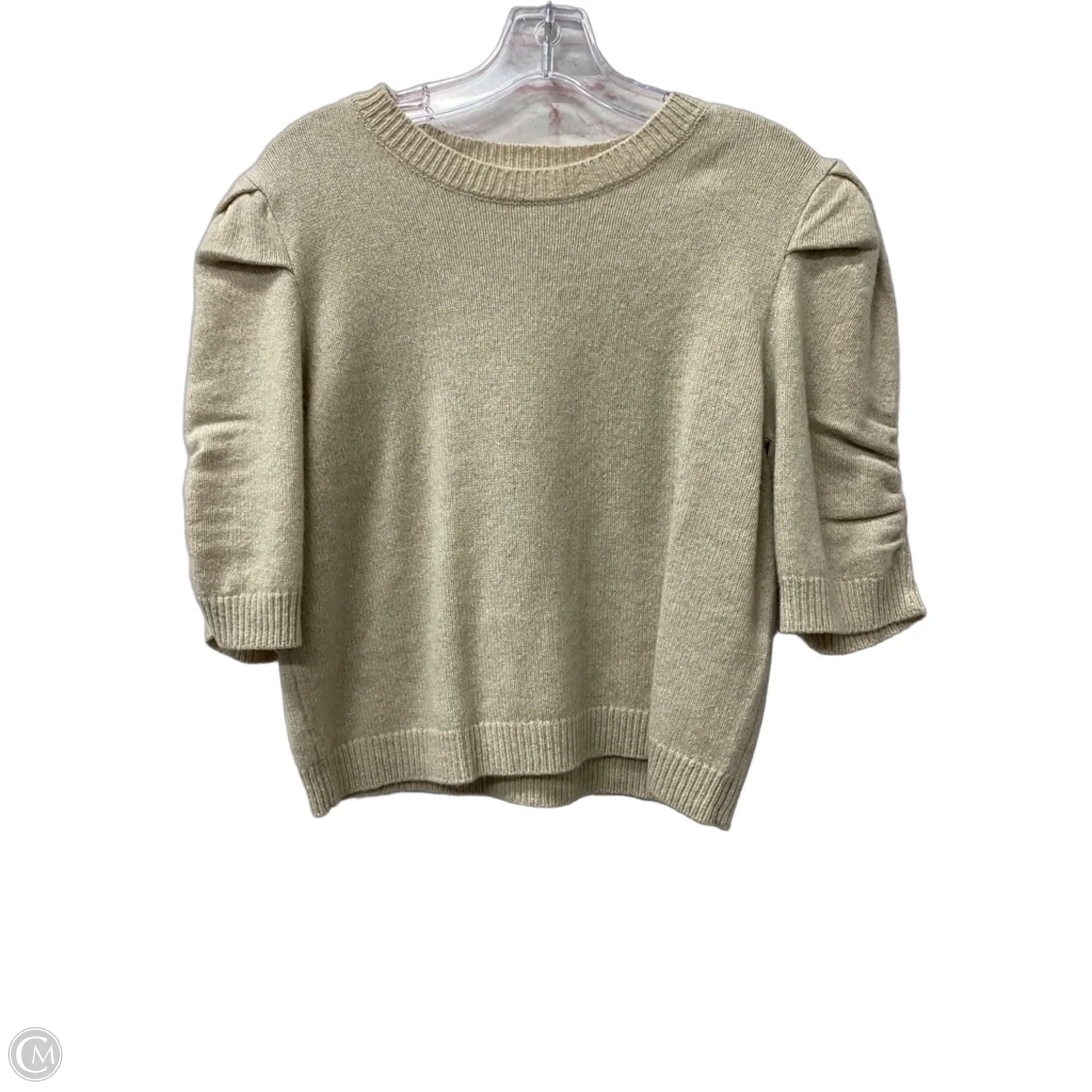 Sweater Short Sleeve By Frame In Cream, Size: L