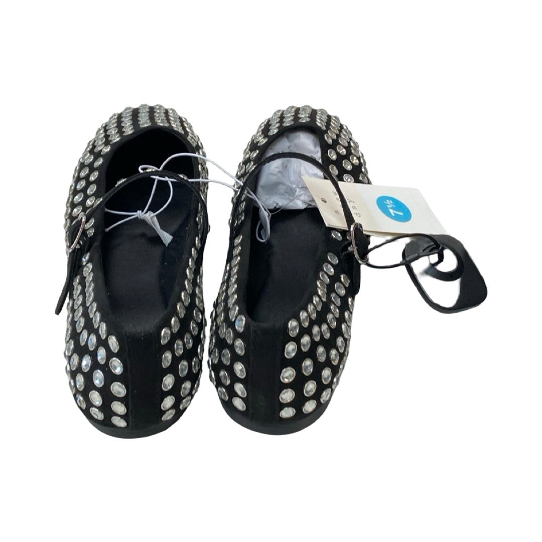 Shoes Flats By A New Day In Black & Silver, Size:7.5