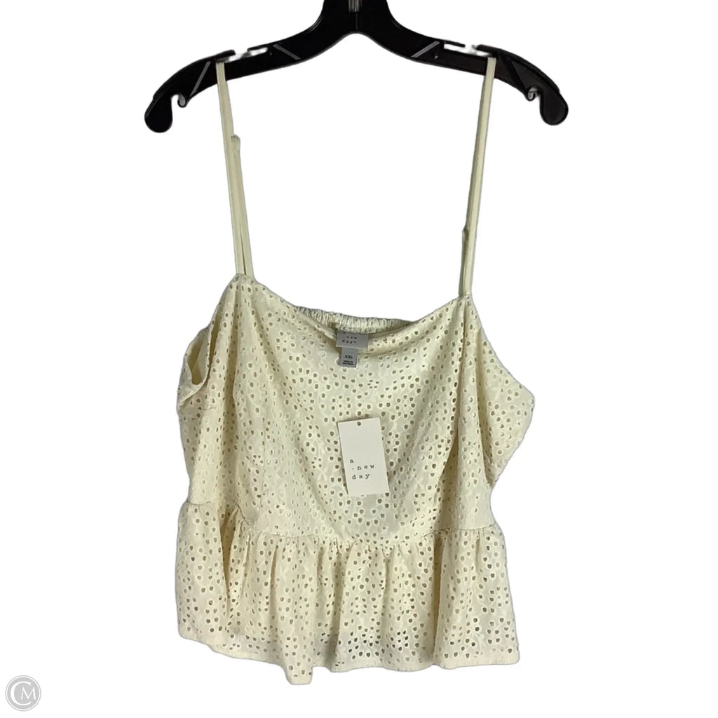 Top Sleeveless By A New Day In Cream, Size: Xxl