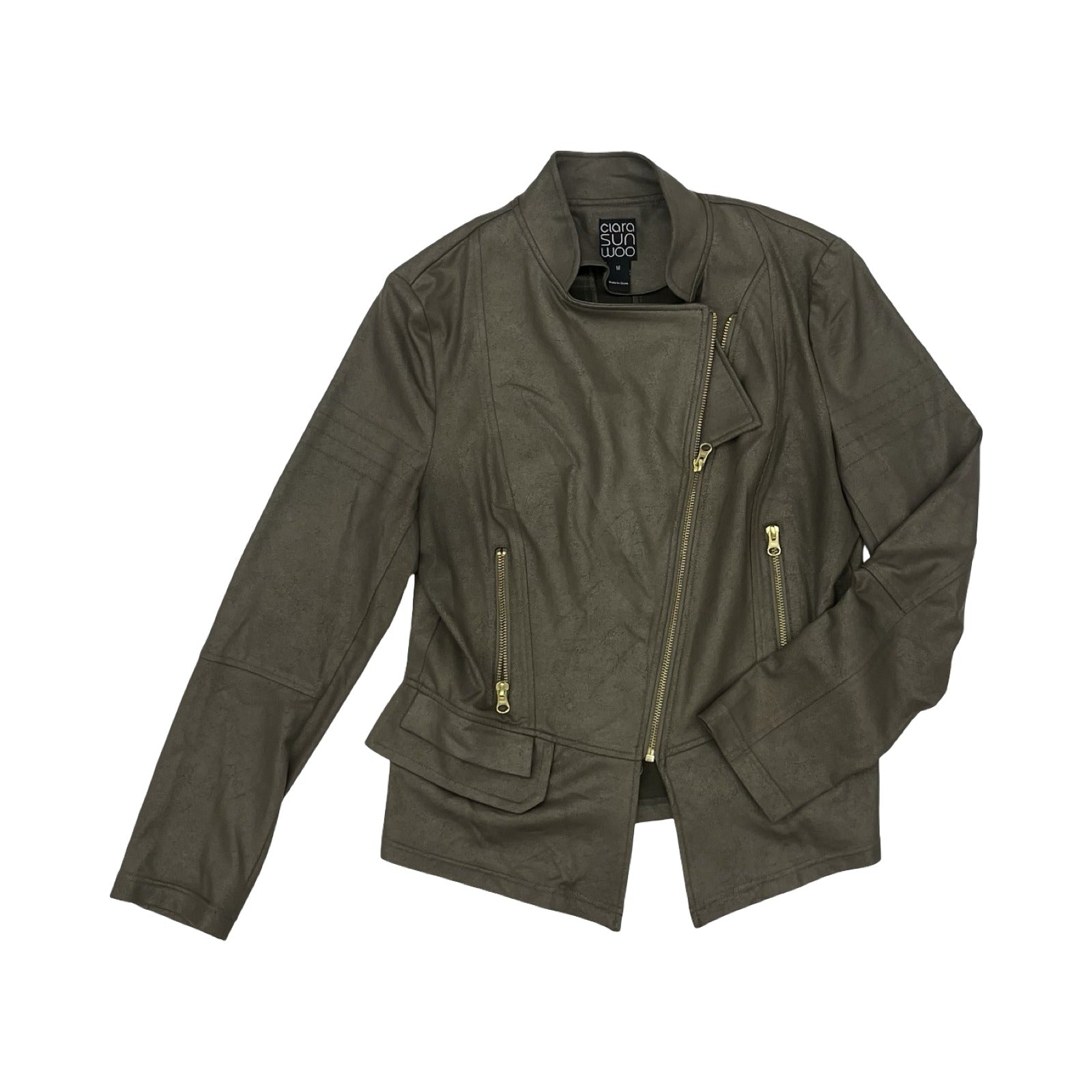 Jacket Moto By Clara Sun Woo In Green, Size:M