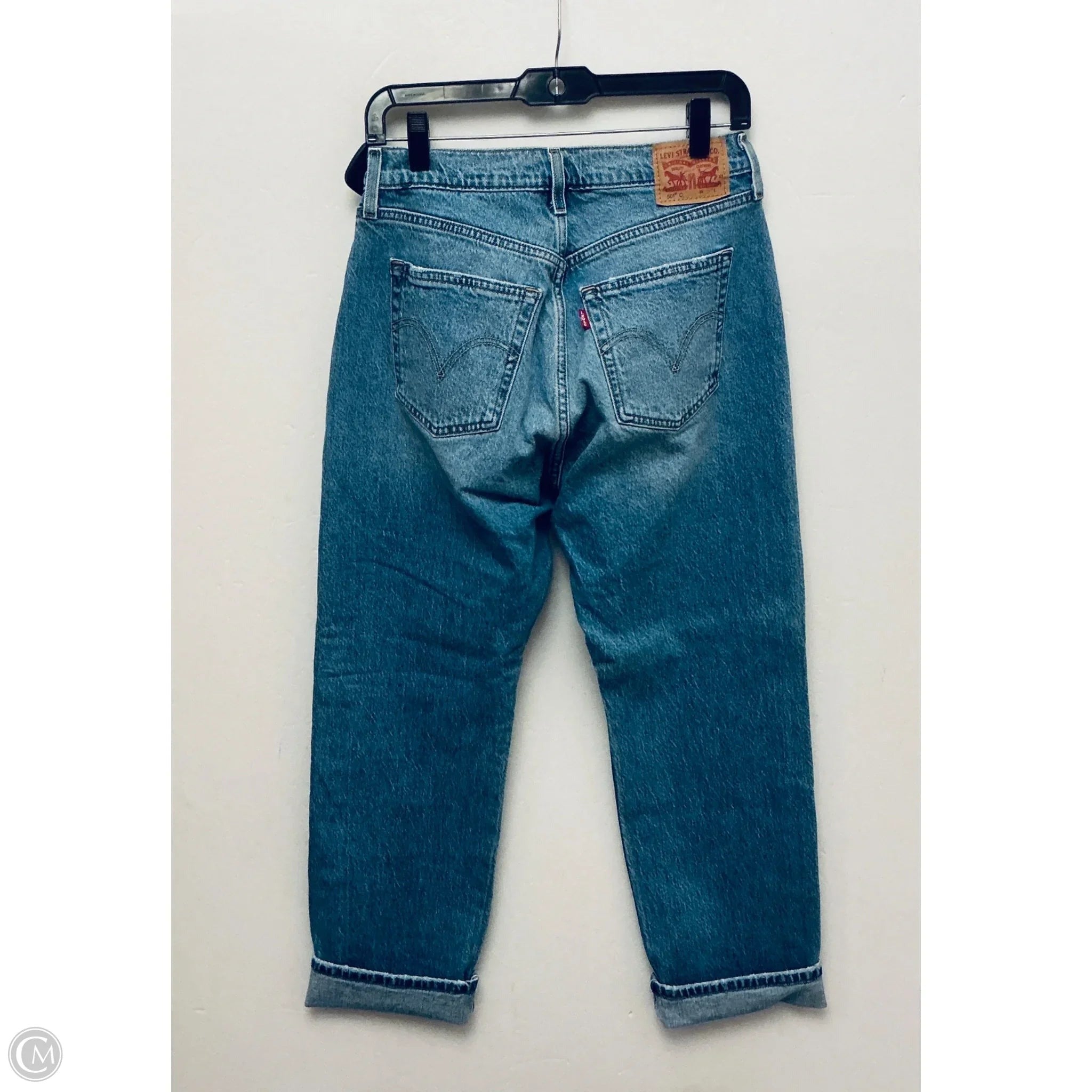 Jeans Straight By Levis In Blue Denim, Size: 8