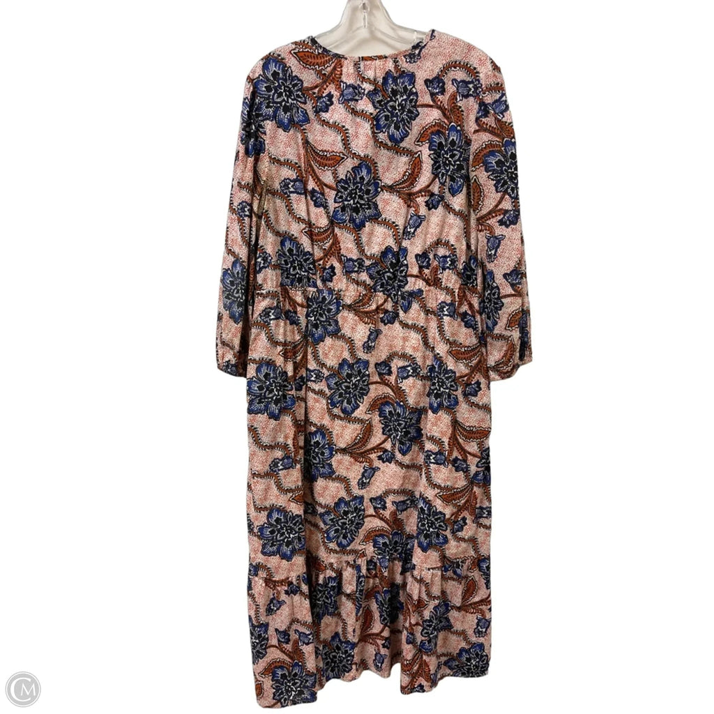 Dress Casual Maxi By Chicos In Blue & Orange, Size: Xl