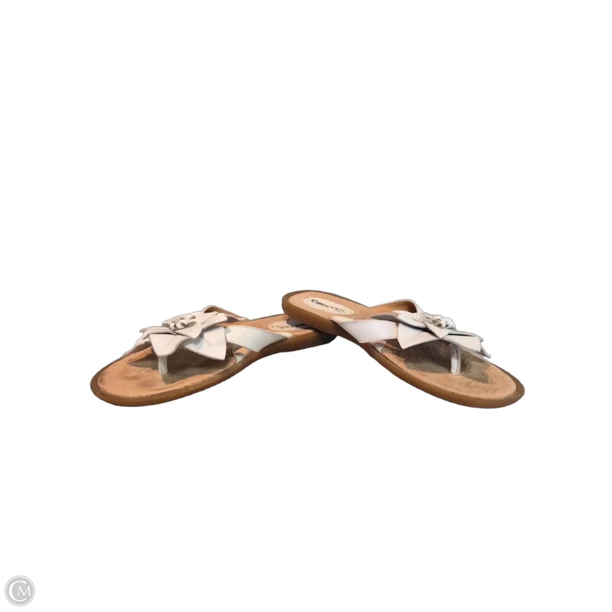 Sandals Flip Flops By Born In Brown & White, Size: 6