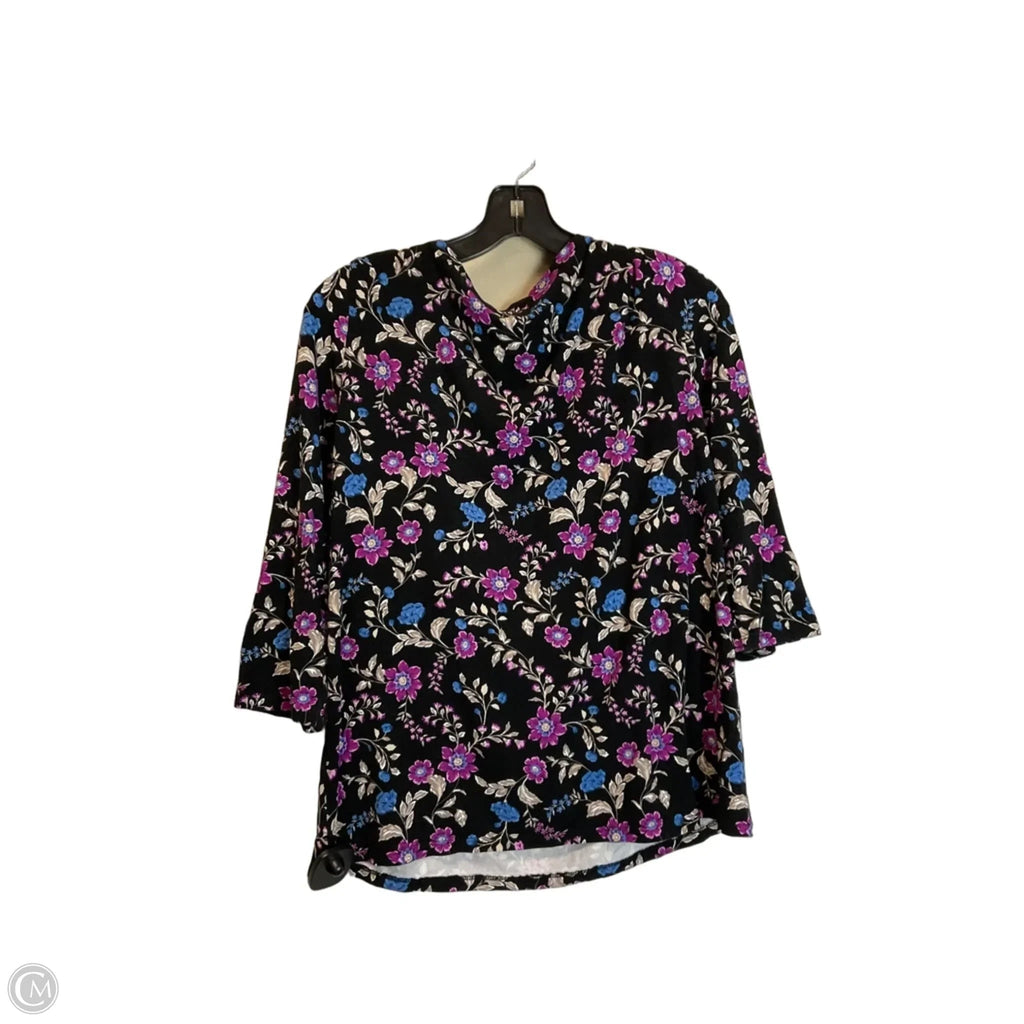 Top Long Sleeve By Ann Taylor In Black, Size: L