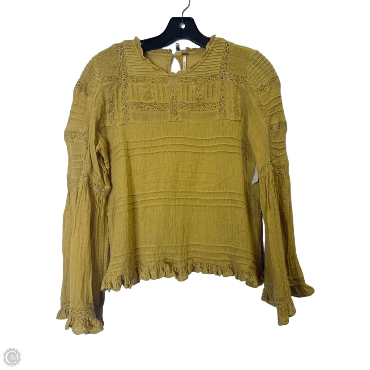 Top Long Sleeve By Free People In Yellow, Size: Xs