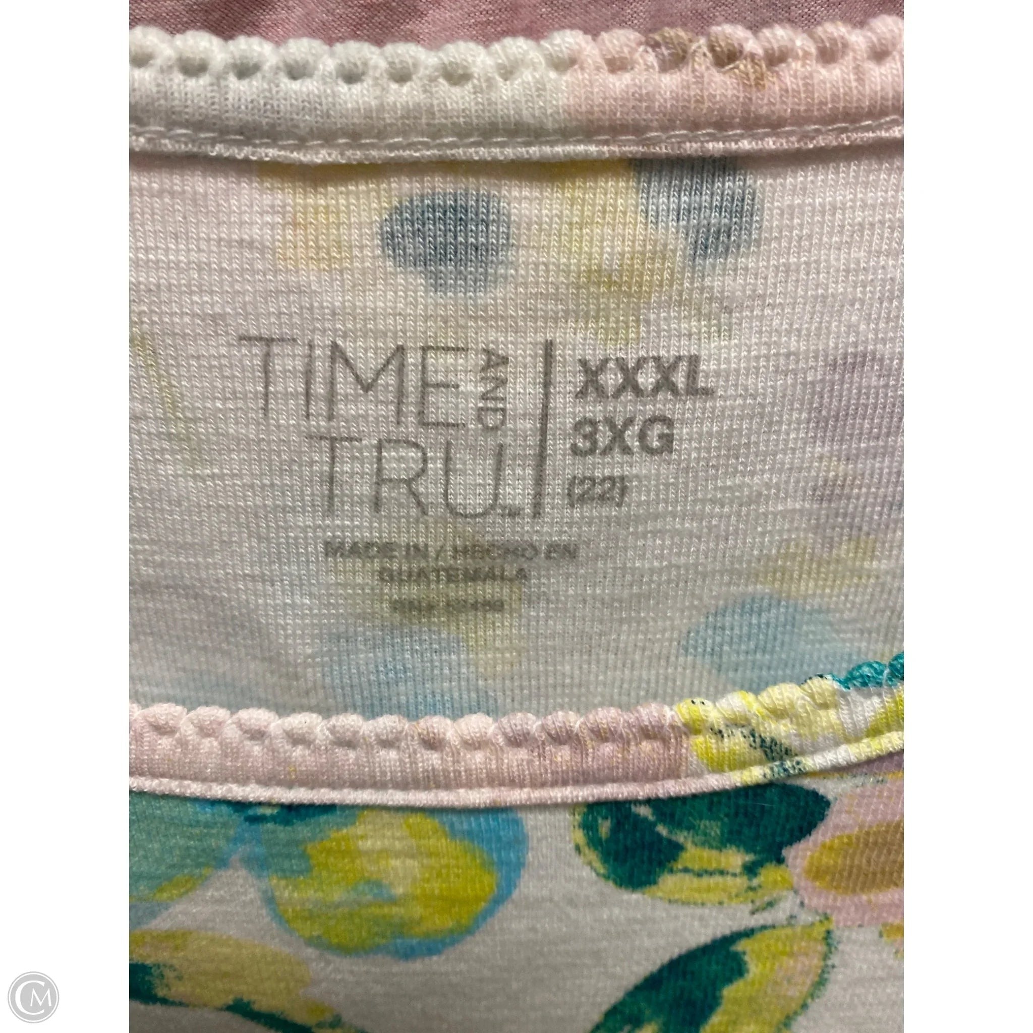 Top Short Sleeve By Time And Tru In Yellow, Size: 3x