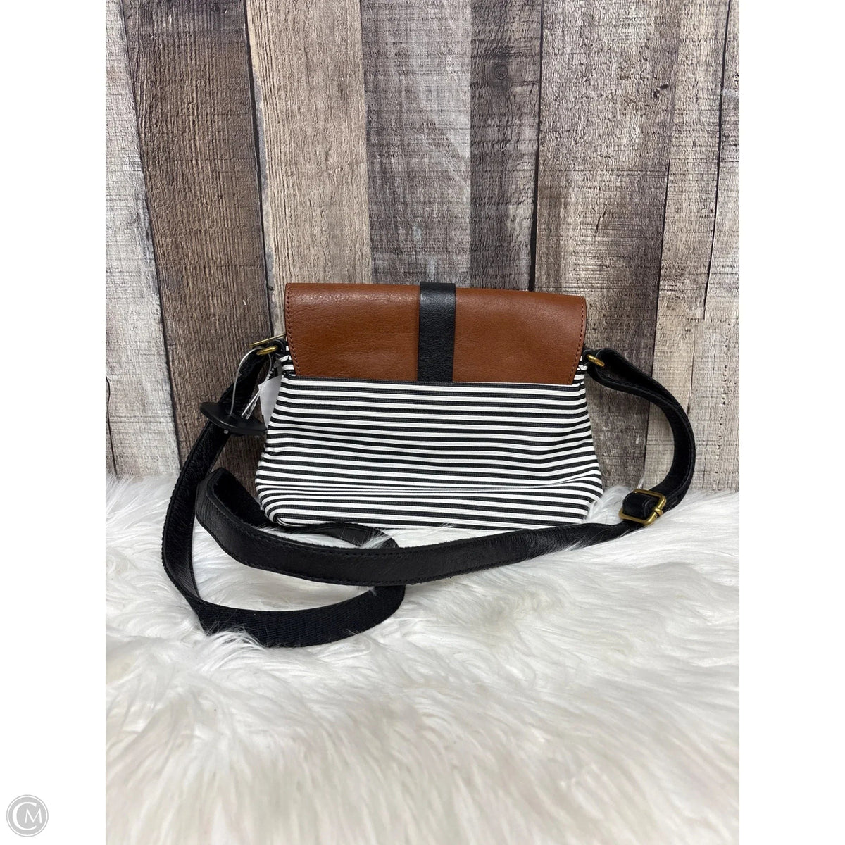 Crossbody Leather By Fossil, Size: Medium