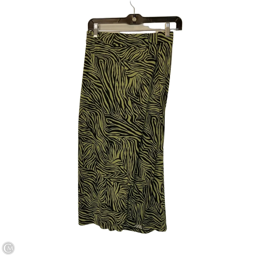 Skirt Midi By Michael By Michael Kors In Black & Green, Size: M