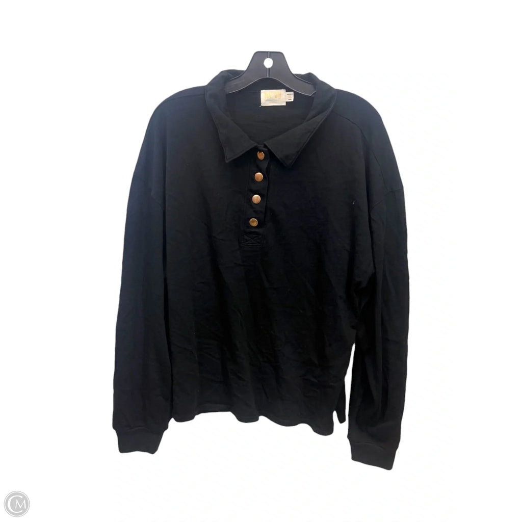 Top Long Sleeve By Nation In Black, Size: Xl
