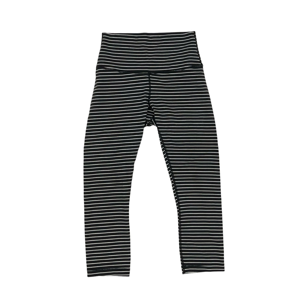 Athletic Leggings Capris By Lululemon In Black & Cream, Size:S