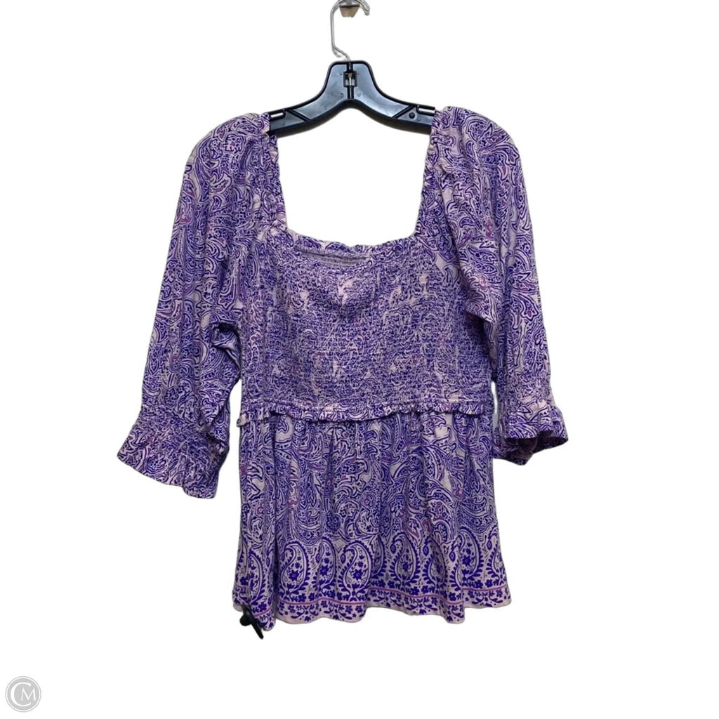 Top Long Sleeve By Crown And Ivy In Purple, Size: L