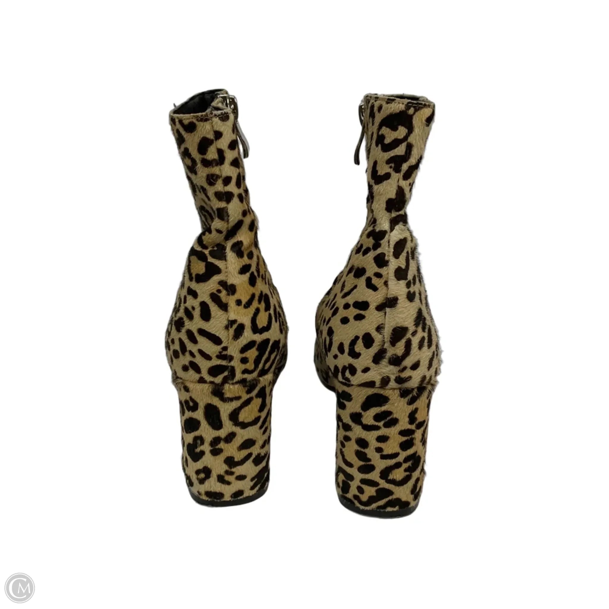 Boots Ankle Heels By Halogen In Animal Print, Size: 8