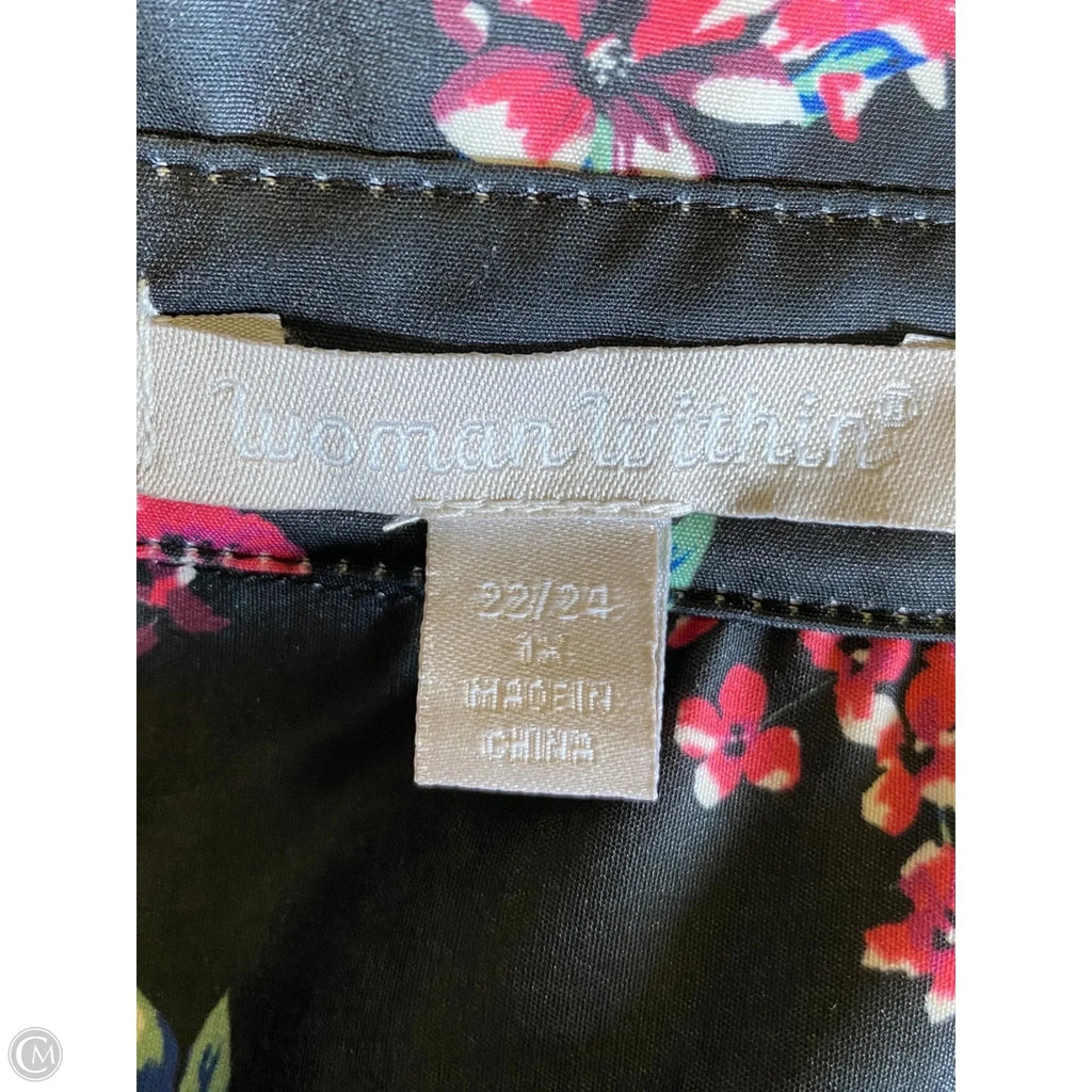 Top Long Sleeve By Woman Within In Floral Print, Size: 1x