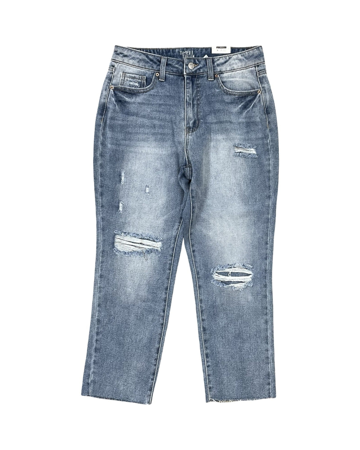Jeans Cropped By Time And Tru In Blue Denim, Size:8
