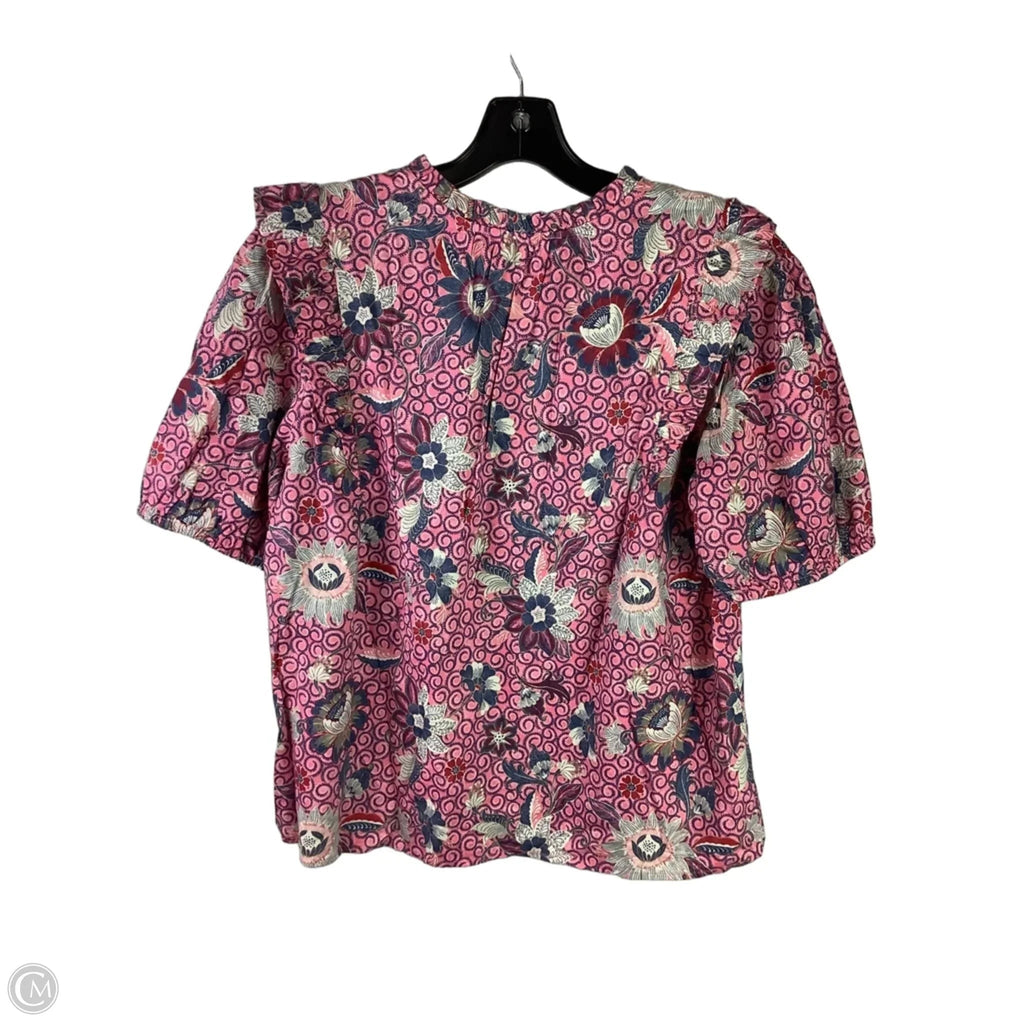 Top Short Sleeve By Loft In Pink, Size: M
